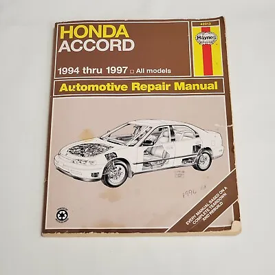 1994 Thru 1997 Honda Accord Haynes 42013 Automotive Service Repair Manual USED • $11.99