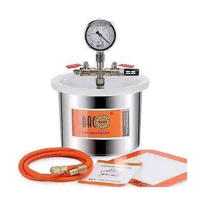 $95.99 • Buy BACOENG 1.5 Gallon Stainless Steel Vacuum Chamber Silicone Kit For Degassing ...