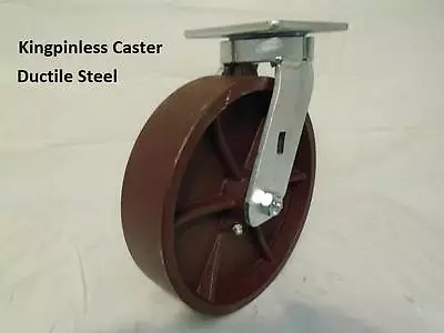 8  X 2  Swivel Caster Kingpinless Ductile Steel Wheel 2000lb Each • $80.48
