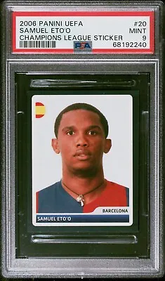 2006 Panini UEFA Champions League Sticker SAMUEL ETO'O Barcelona #20 MINT PSA 9 • $79