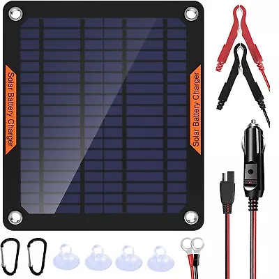 12V Solar Car Motorcycle Boat Marine RV Trailer ATV Trickle Battery Charger Kit • $28.49