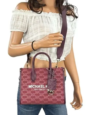 Michael Kors Mirella Small Shopper Top Zip Crossbody Satchel Bag Purse • $129