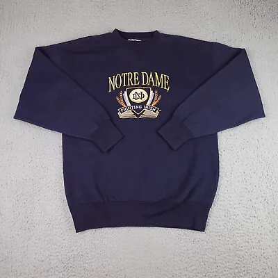 Vintage Notre Dame Fighting Irish Sweater Mens Large Blue Crewneck Football 90s* • $19.96
