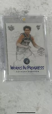 $800 • Buy 2020-21 ANTHONY EDWARDS PANINI COURT KINGS WORKS IN PROGRESS Sapphire /25