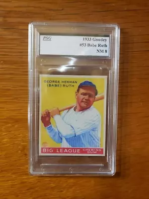 Babe Ruth 1933 Baseball Card NM8 #53 Custom Reprint Card  Goudey Gum Co. • $30