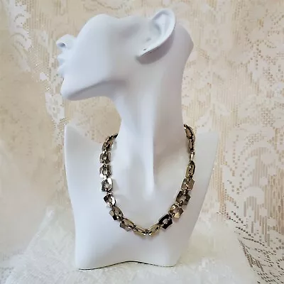 Monet Chunky Link Silver Tone Necklace  - Vintage • $14.50