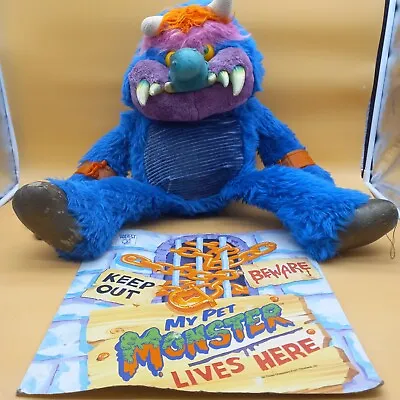 Vintage 1986 My Pet Monster AmToy 24 Inch Big Plush With Box Back And Hand Cuffs • $269.95