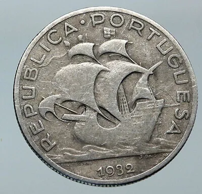 $54.80 • Buy 1932 PORTUGAL With PORTUGUESE SAILING SHIP Vintage Silver 5 Escudos Coin I86113