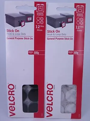 Velcro Handy Dots 12 X 22mm Hook & Loop Dots Black* Or White • $10.99