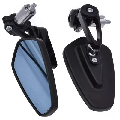 For Yamaha YZF R6 R3 R1 Motorcycle 7/8  Bar End Rear View Side Mirror Black Blue • $22.90