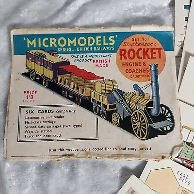 Vintage MICROMODELS MINIATURE CARD MODEL KIT OF Stephensons Rocket Engine Etc • £9.99