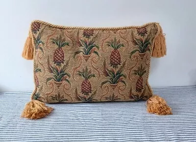 Country House Style Tapestry Tassel Cushion Classical Pineapple Design May-Lean • £39.99