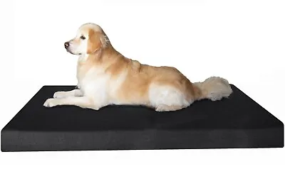 Jumbo Black Canvas Pet Dog Bed Orthopedic Waterproof Memory Foam 55x47X4 Large • $31.95