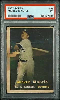 1957 Topps Mickey Mantle #95 PSA 1 PR • $68