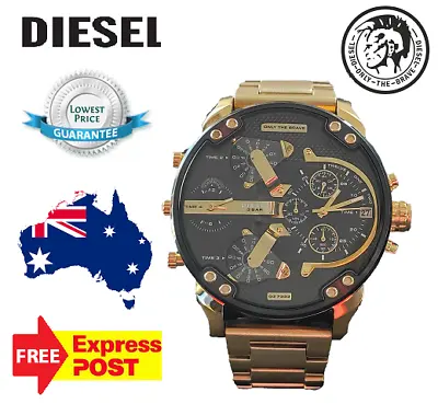 New Authentic Diesel Dz7333 Mr Daddy 2.0 Gold/black Chronograph Mens Watch • $249.99