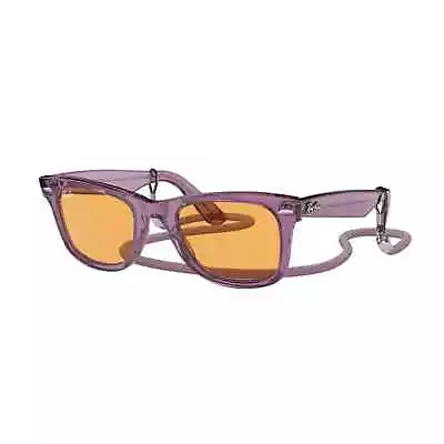 RAY BAN Sunglasses WAYFARER RB 2140 661313 Transparent Violet Orange 50MM • $75