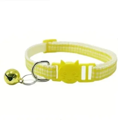 Yellow Plaid Cat Collar 20-30cm. Free Postage! • £2.99