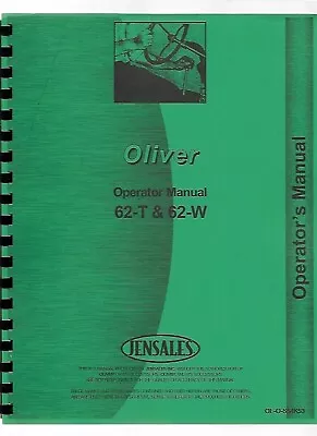 Oliver 62T 62W Baler Owners Operators Manual • $27.99