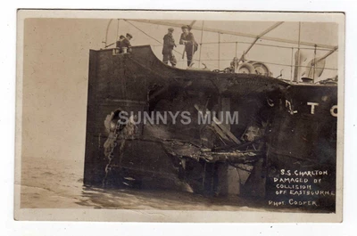 Sussex Eastbourne S.s. Charlton Damaged By Collision Rp • £20