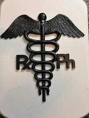 Decorative Medical Caduceus Cast Wall Plaque Doctor Pharmacy RX Ph Sign • $200