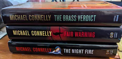 Michael Connelly Lot 3 Hardcover Brass VerdictFair Warning The Night Fire VG • $8