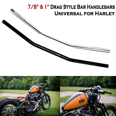 1  7/8  Inch Black Chrome Handlebars Drag Z Bar For Harley Sportster XL 883 1200 • $27.89