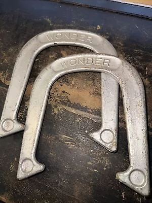 2 Vintage Horseshoes Forged Steel St Pierre Worcester Mass “Wonder” #2 • $22.45