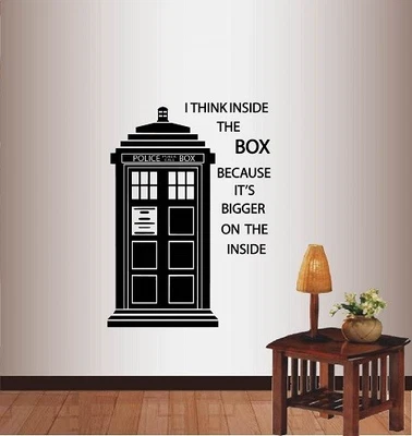 £27.13 • Buy Vinyl Decal Tardis Doctor Who Police Box I Think Inside Box Wall Sticker 1399