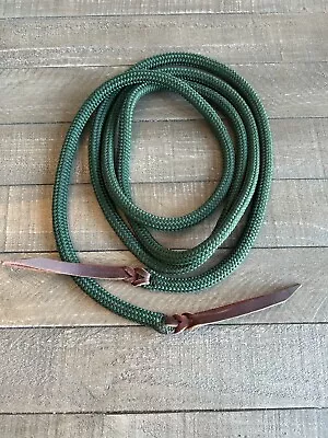 10 Ft Hunter Green Mecate Yacht Rope Trail Reins W/Brown Poppers • $35