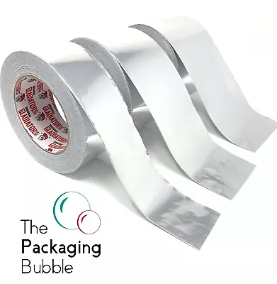 Aluminium Foil Tape Rolls Heat Insulation Duct Self Adhesive 48 72 96mm X 45m • £0.99