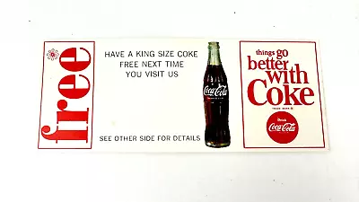 Lot Of 2 Things Go Better With Coke Free Coupon USA 1960er - Free King Size Coke • $8.99