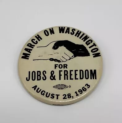 1963 Million Man March On Washington Jobs For Freedom ML King Pinback • $875