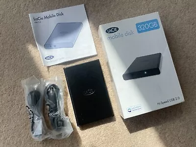 Lacie Mobile Disk 320GB External Portable USB 2.0 Hard Drive - Boxed • £20