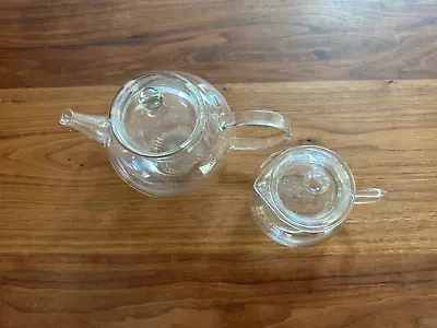 Set Of 2 JENAER GLAS Clear Teapot Lid  Infuser Strainer +  And Milk/cream Jar • $47.50