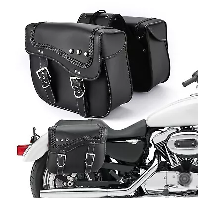 Motorcycle Saddle Bags Tool Bag For Kawasaki VN Vulcan 500 750 800 900 1700 • $119.99