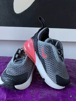 Nike Air Max 270 GS Grey Pink Baby US Size 5C UK 4.5 EUR 21 Kids Shoes • $30