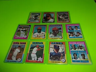 $40 • Buy Vintage 1975 Topps Baseball Cards Lot, Hall Of Famers, Yaz, Seaver, Carter ++++