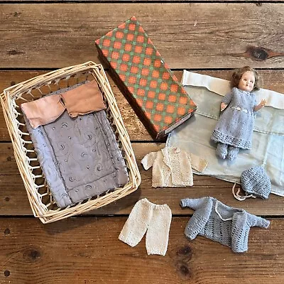 Vintage Doll Sleeping Eyes Knitted Clothing Bedding Accessories • £28