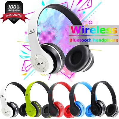 £6.99 • Buy Wireless Bluetooth 5.1 Headphones Noise Cancelling Over-Ear Stereo Earphones UK