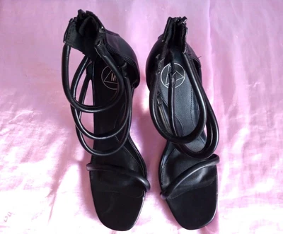 £14.49 • Buy Women Ladies UK8 Shoes Heels UK8 Missguided Black Strappy Party PU Used High Hot