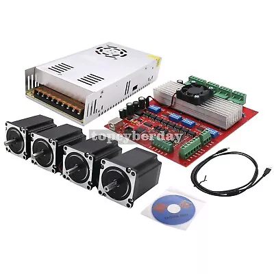 MACH3 CNC 4-Axis Kit (TB6560 Stepper Motor Controller + Nema23 Stepper Motor 57 • $242.25