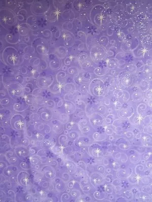 MAKE BELIEVE Glitter Swirls Purple Print Fabric 100% Cotton Quilt Fabric 1 YARD • $9.99