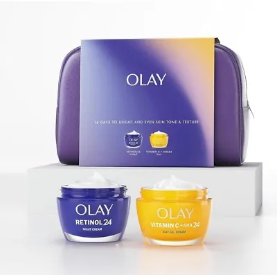 Olay Glow Up Premium Gift Set Retinol 24 &  Vitamin C + AHA24 ~ BRAND NEW. • £37.99