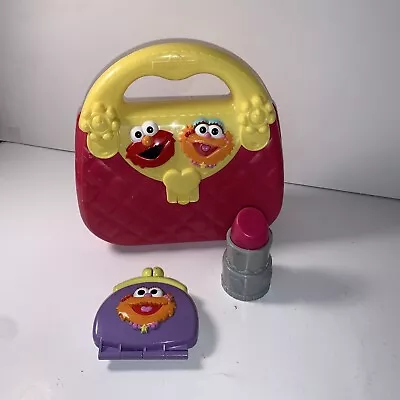 Vtg Sesame Street Mattel ELMO ZOE PINK PLASTIC QUILTED PURSE • $15