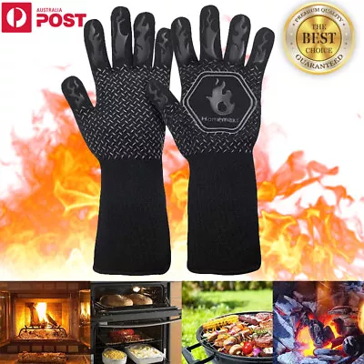 800°C Heat Resistant Gloves Non-Slip Fireproof  Oven Grill BBQ Silicone Kitchen • $13.99