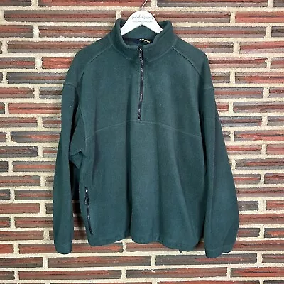 Vintage Ebtek Eddie Bauer Fleece Sweatshirt Long Sleeve Green Pullover 1/4 Zip L • $18.99