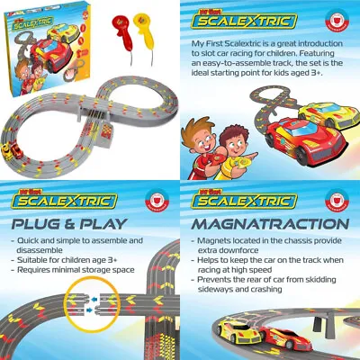 My First Scalextric Sets For Kids Ages 3+ - Battery Powered Micro Race Car...  • £53.15