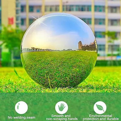 6pcs Sphere Mirror Ball Stainless Steel Gaze Balls Seamless Home Garden Decorati • £12.98