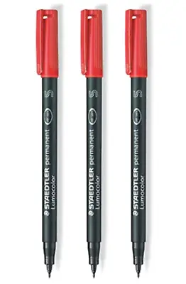 Staedtler Lumocolor Ohp Super Fine Tip Permanent Pens Pack Of 3 • £4.99