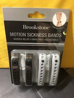 Brookstone Motion Sickness Bands Nausea Relieve. Drug Free Adjustable 4 Pack NEW • $8.49